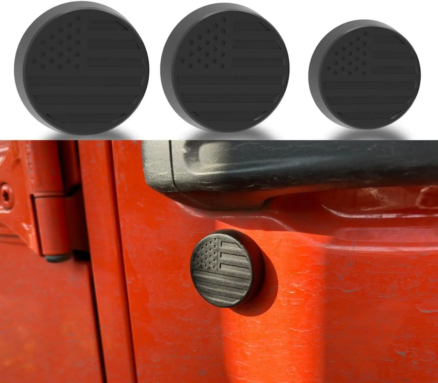 B BRAZIFY Strong Magnetic Keyhole Covers, Door Lock Cover compatible with 2018-2025 Jeep Wrangler JL & Gladiator JT, 2 Front & 1 Tailgate Door Lock Protectors