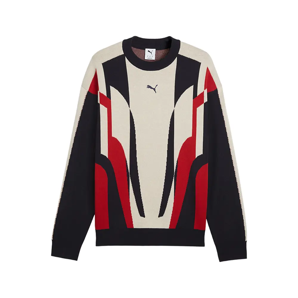PUMA Mens T7 Relaxed Knitted Sweater Casual - Blue