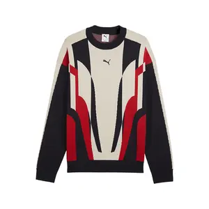 PUMA Mens T7 Relaxed Knitted Sweater Casual - Blue
