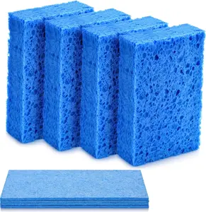 4PCS Compressed Kitchen Sponges for Household Use, Zero Scratch Scrub Dish Sponge Kitchen, Dual Sided Multipurpose Cleaning Sponges for Dishes, Kitchenware, Dishwashing Brushes, Save Space