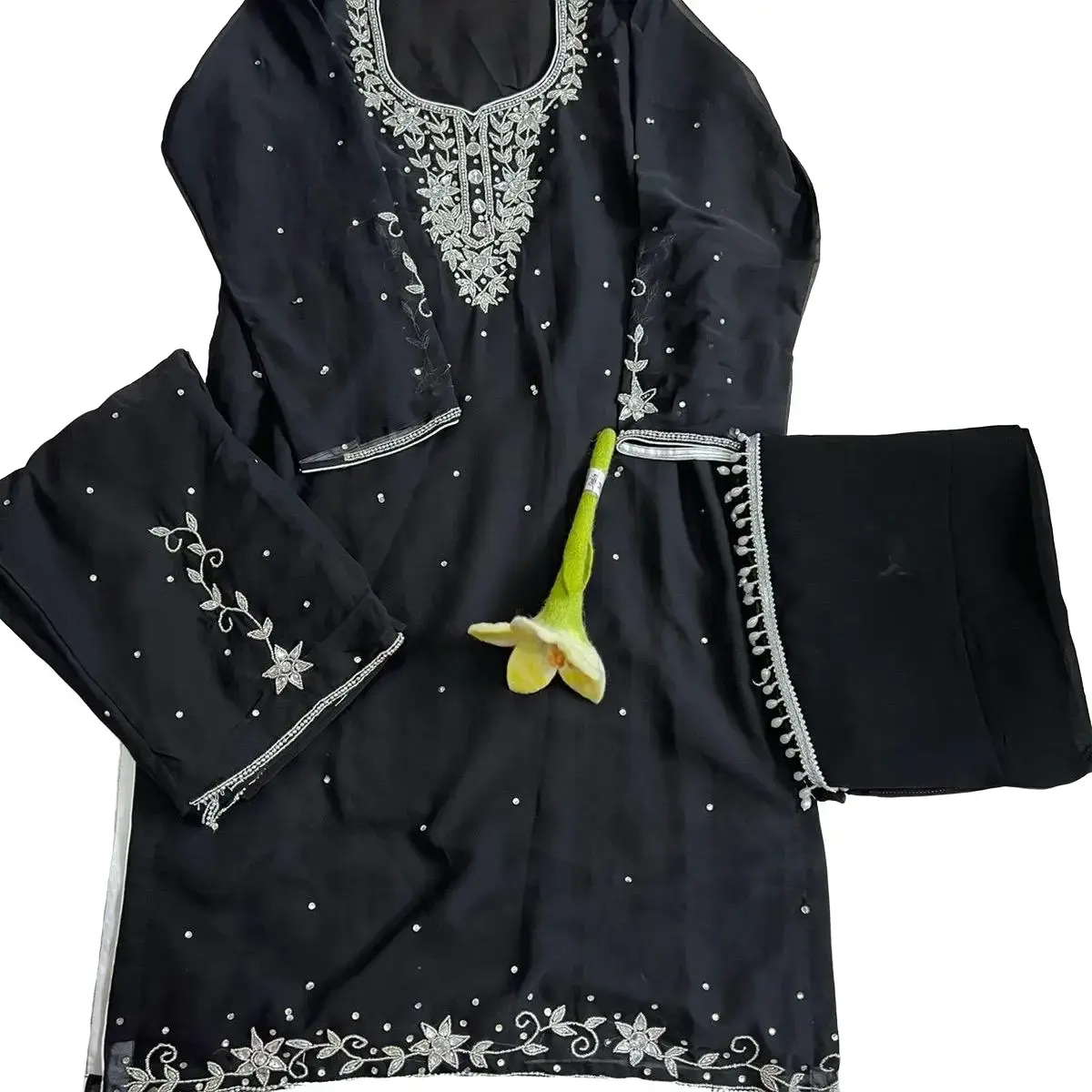 Black Boutique Kurti Pant and Shawl size 38 for Women - Overalls, Womenswear