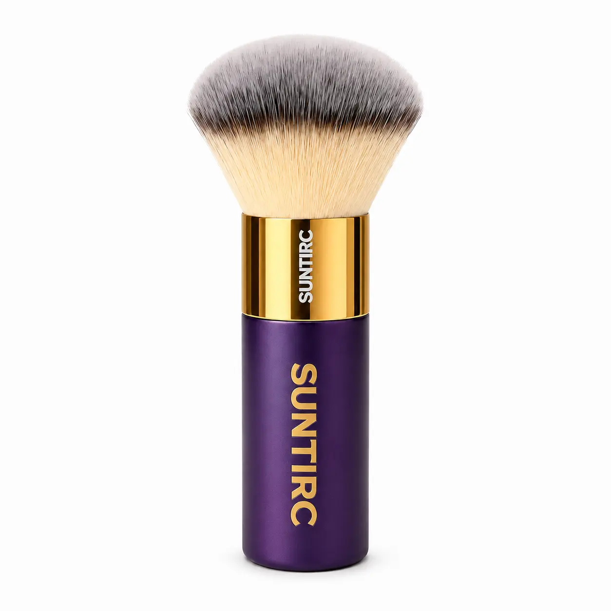 Fluffy Dome Foundation Brush, Smoothing Buffing Brush for a Viral Airbrush Finish, Bamboo Handle with Rose Gold Accent, Dome Shape, Daily Makeup, Buff Smoothly, Viral For A Reason, Wood, Buffing Face Brushes