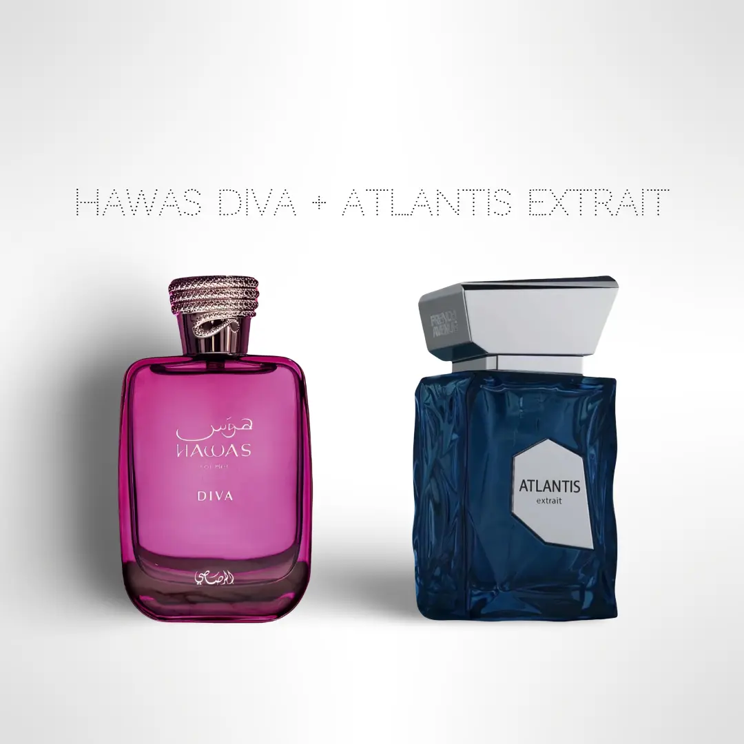 The Mermaid Bundle: Hawas Diva + Atlantis Extrait by French Avenue – Unisex Eau De Parfum 100ml / 3.4 oz Each, Citrus Woody Musk, Edp