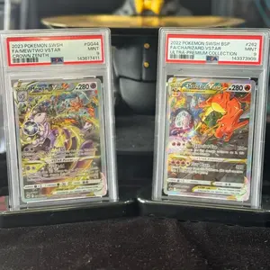 2023 Mewtwo VSTAR GG44 & 2022 Charizard VSTAR SWSH262 Set PSA 9 Mint Condition Collectible Cards