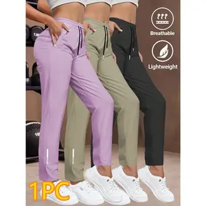 Women's Lightweight Breathable Joggers, Casual Drawstring Athletic Pants with Pockets for Gym, Workout, Lounge & Daily Wear