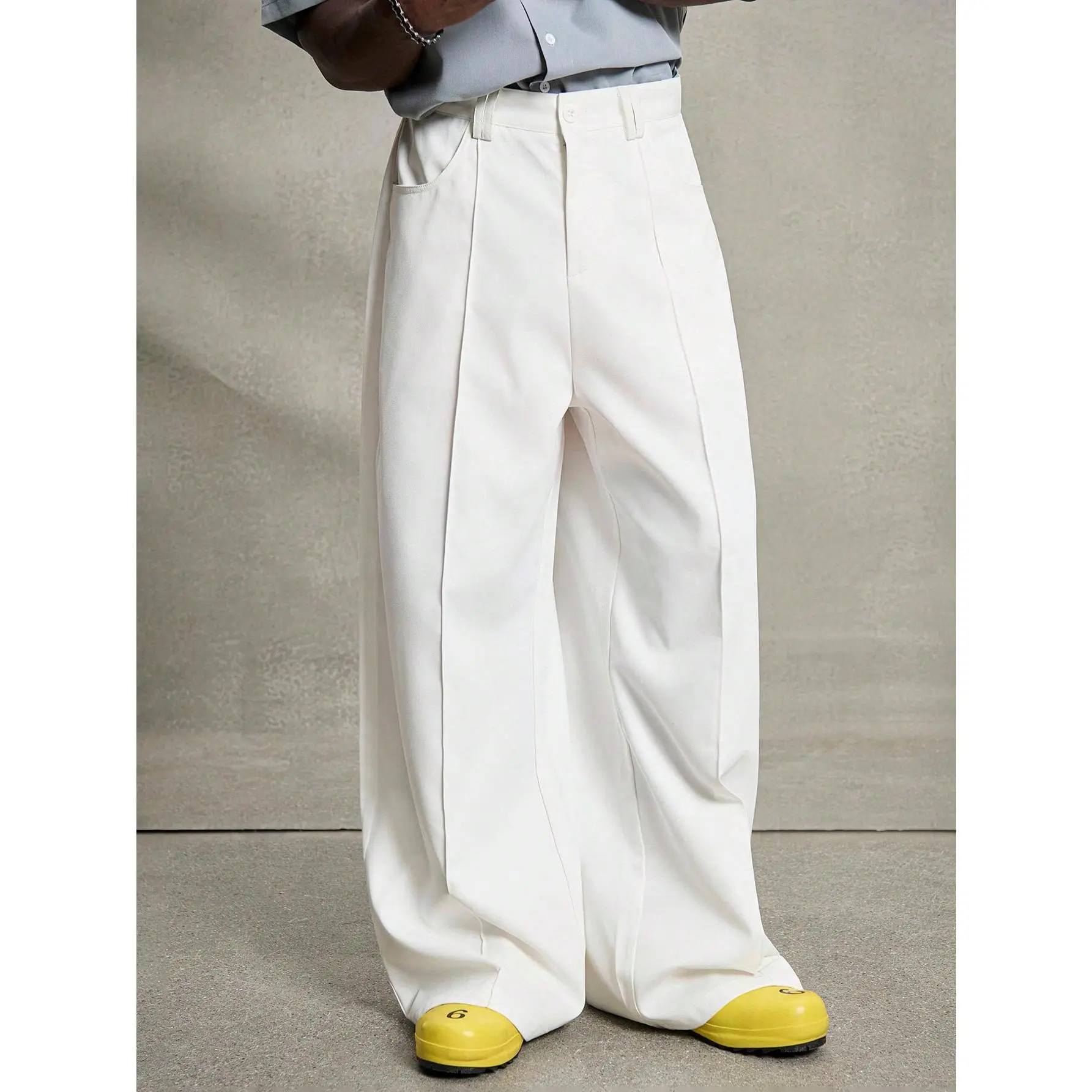 Wide Leg Dress Pants Elegant Baggy Trousers with Pockets Wide Leg Dress Pants Elegant Baggy Trousers with Pockets
