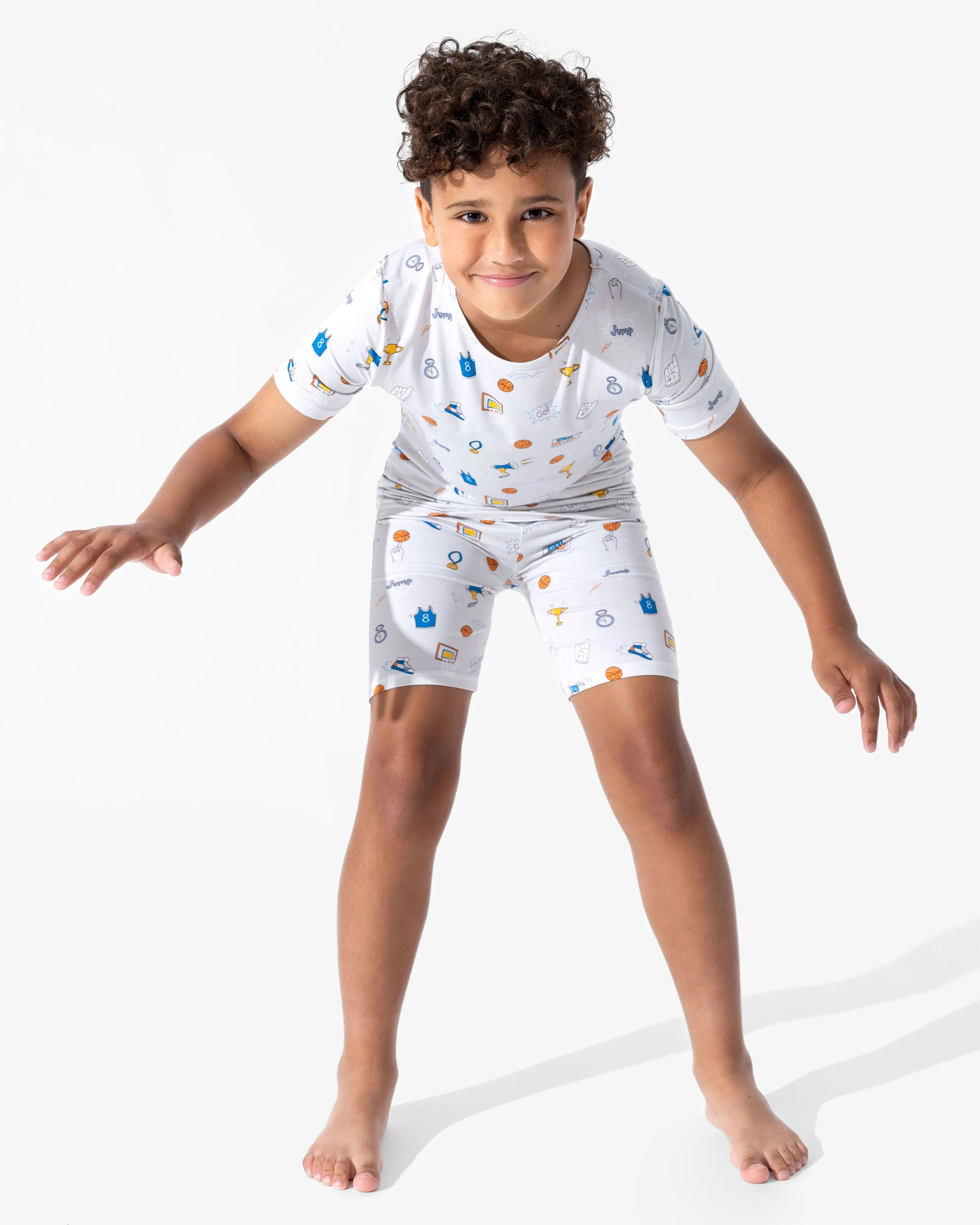 All Star Basketball Bamboo Kids Pajama Short Set All Star Basketball Bamboo Kids Pajama Short Set