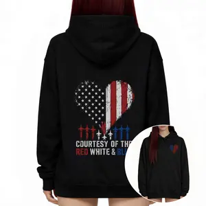 American Pride Hoodie with Patriotic Graphic in Red, White, and Blue Colors