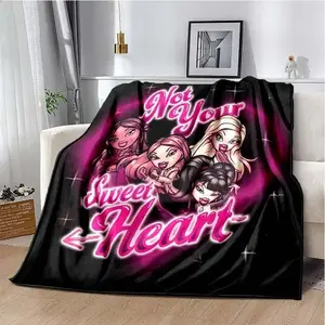 Bratz Cartoon D Girls Fashion Blanket Soft Warm Throw for Bedroom Sofa Office Travel Picnic Kids Gift Home Textile
