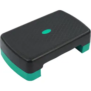 Fitvids 18" Workout Aerobic Stepper Platform, Adjustable Risers, Black/Green