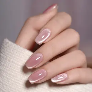 [CAT-EYE]Diamonds Sparkle Gold-Plated Double-Layer Embossed Cat-Eye Gradient Advanced Handmade Press-on Nails Nail Art Sassy Stunning Elegant Luxurious Iride