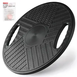 GOGOFIT Wobble Balance Board, Exercise Balance Stability Trainer, Portable Balance Board with Handle for Workout Core Trainer, 16in Diameter No-Skid Surface