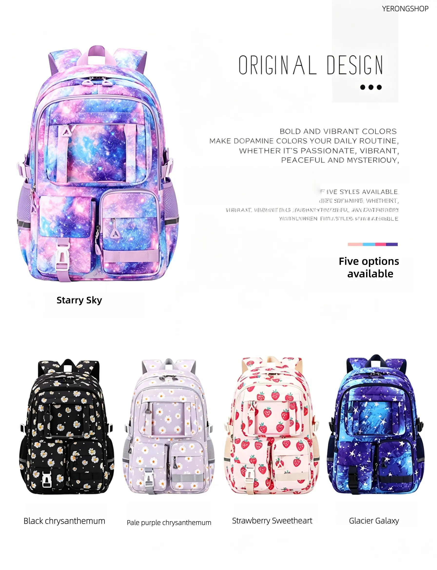 3PCS Waterproof Oxford Cloth Backpack Set, Bookbag with Insulated Lunch Box & Pencil Case, Large Capacity School Bag for Elementary Middle High School, Back to School Birthday Gift cute