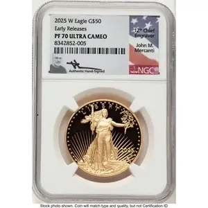 Modern Bullion Coins (2025-W Proof Gold Eagle 1 oz ER John Mercanti)