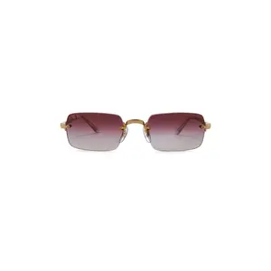 Ray-Ban x A$ap Rocky RB3928 Rectangle Sunglasses in Gold &Clear Gradient Dark Violet