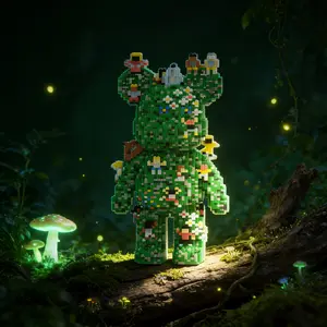 Giant Bear 3D Puzzle Building Blocks Decoration, Bookshelf Home Office Cabinet Decor, Party Living Room TV Stand Display Gift