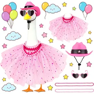 Princess Porch Goose Outfits Summer Goose Clothes, Cute Goose Clothing with Tutu Saree Costume Fits 17-23 inches for Outdoor Garden Lawn Art Decor
