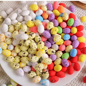 50 Pack Mini Polka Dot Easter Foam Eggs for Kids, Colorful DIY Craft Supplies, Perfect for Holiday Home Decor and Party Gifts