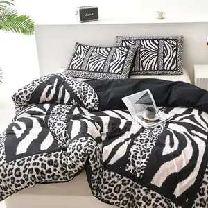 2D Print Dinosaur Pattern, Soft Breathable Polyester Fabric, All-Season Use, Includes 1 Fitted Sheet + 2 Pillowcases, Soft Bedding Sets