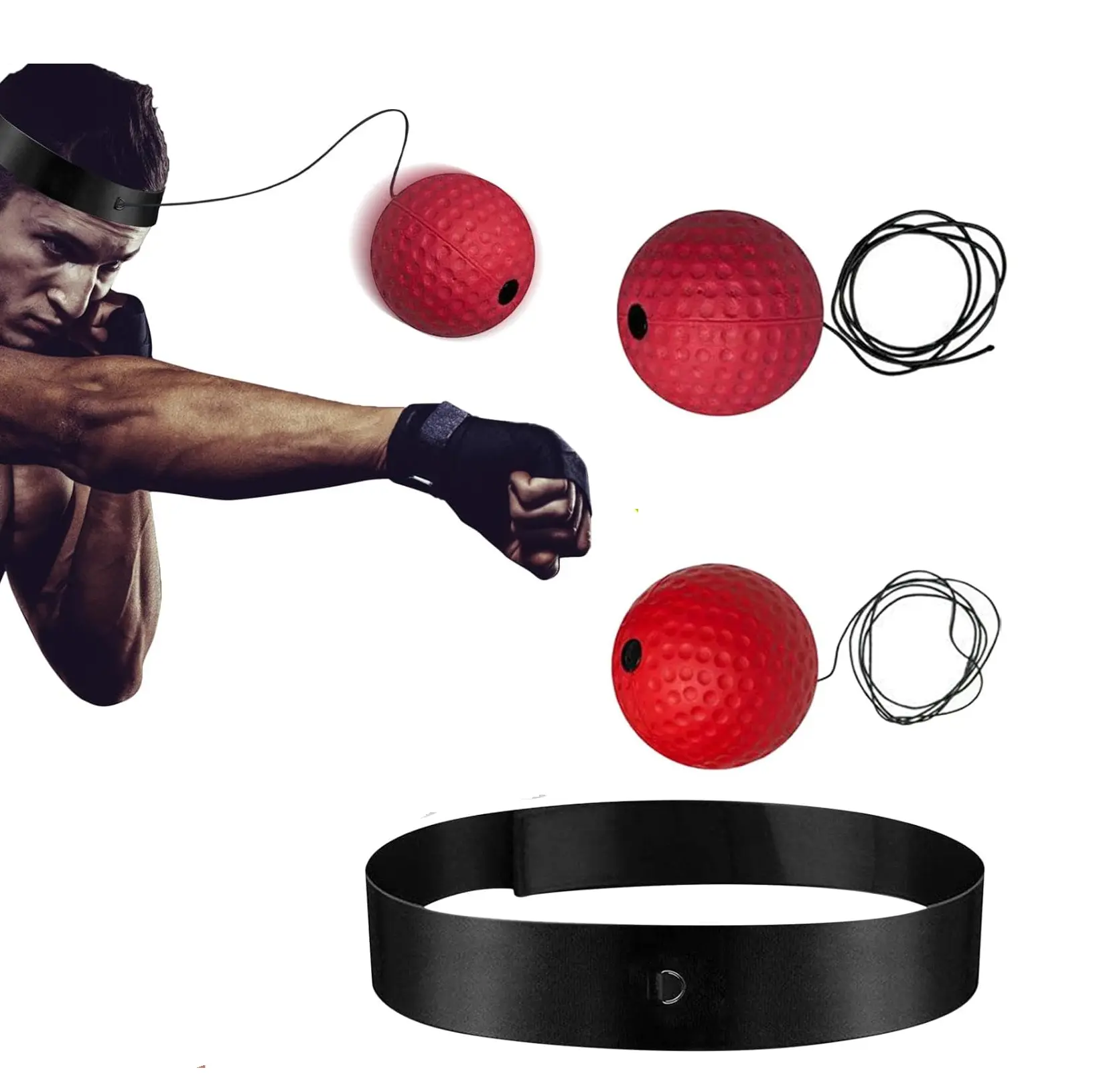 Boxing Reflex Ball Set with Adjustable Headband - Boxing Equipment for Adults, Kids, MMA Speed Training, Reaction & Agility Practice, Mma Training Gear, Reaction Drill, Speed Focus, Agility Training