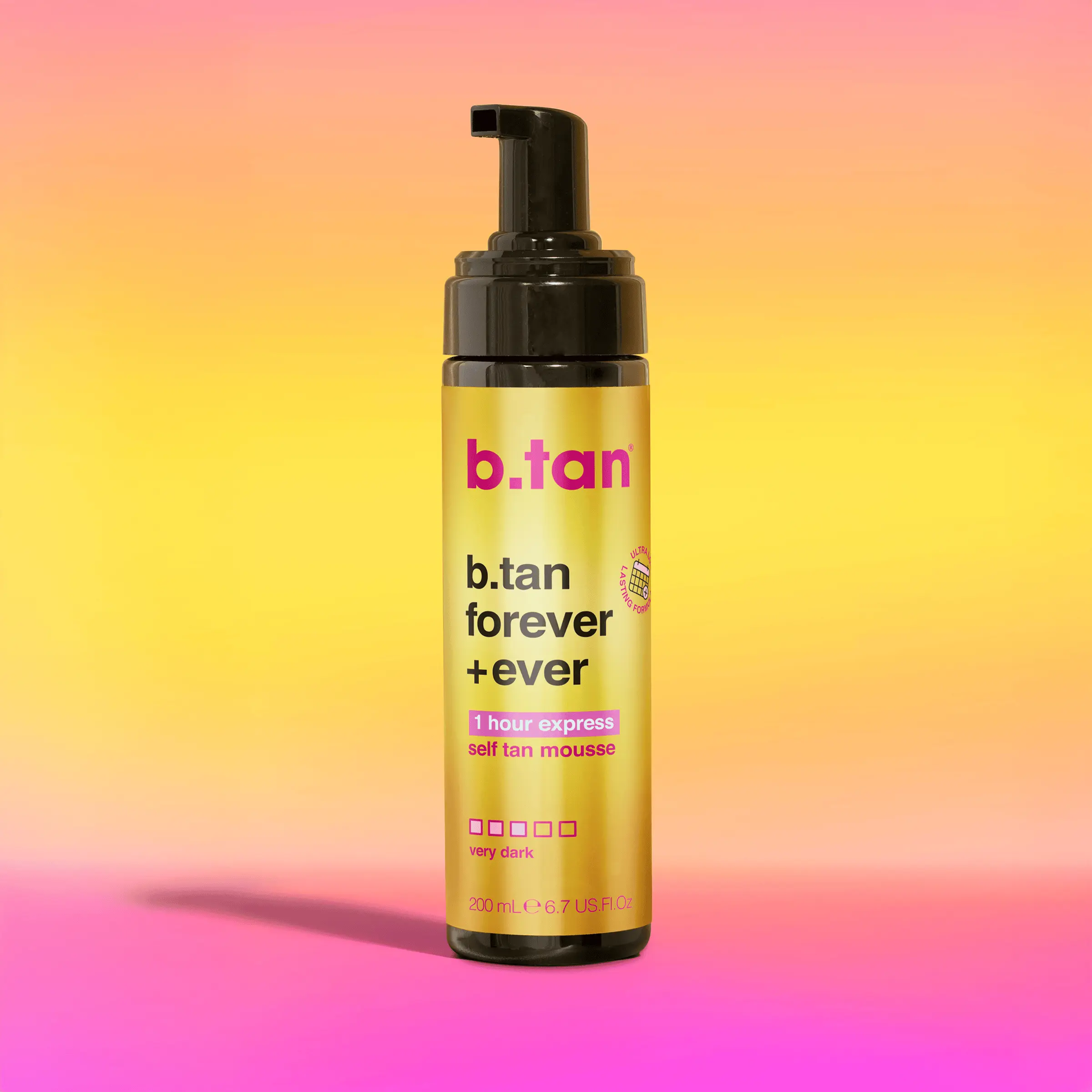 b.tan Forever & Ever | Ultra Long Lasting Self Tanner Mousse | Lasts Up to 11 Days, Fast, 1 Hr Express Sunless Tanning Foam, Dark Bronze Glow, Vegan, Body Tanner, Fake Tan, Dark Tanning Stuff, Lightweight Mousse, Better Tan