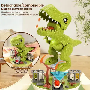 15-piece dinosaur toy set with dinosaur egg track car