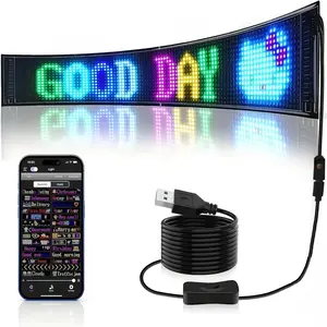 LED Flexible Display Screen USB Powered with APP Control, Adjustable Brightness DIY Characters and Patterns for Store Restaurant Office Advertising