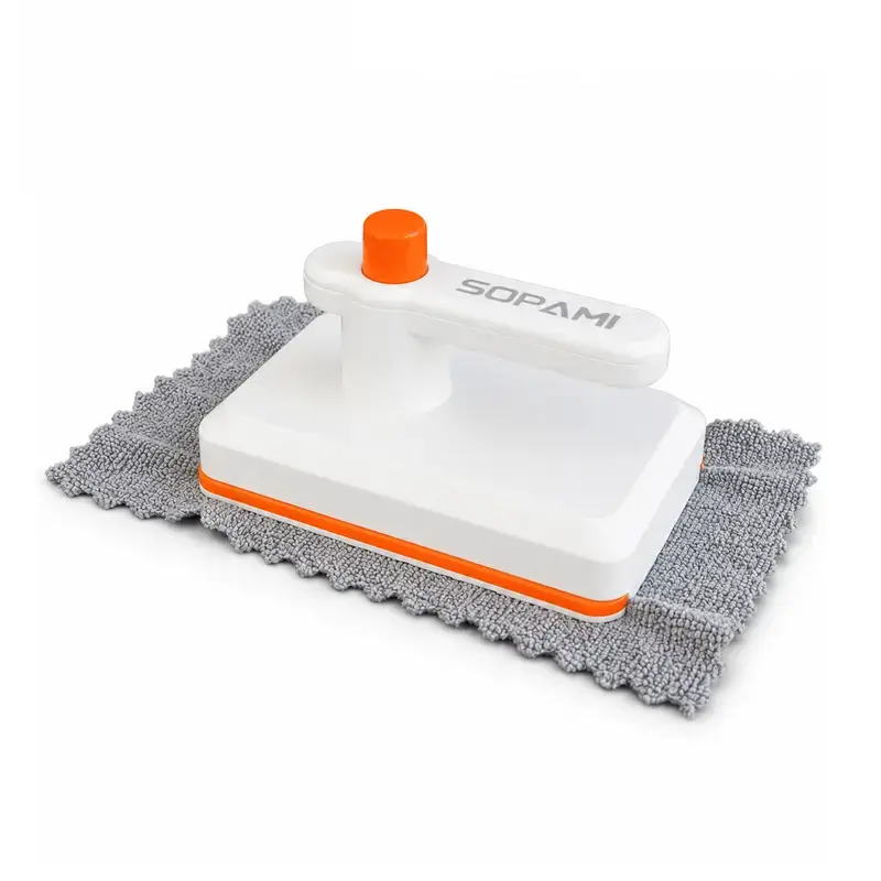 Mini Handheld Mop with 10 Microfiber Pads – Self-Squeeze Disposable Cleaning Mop, Press-to-Lock No-Touch Design for Kitchen, Bathroom, Window, Countertop, Wall & Floor Cleaning
