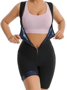 1pc Zipper Backless Tank Top Sweatshirt, Push-Up Training Wear, Sports Fitness Shaping Garment, Waist Cinch Arm Lift Bodysuit, Workout Activewear, Gym Activewear