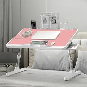 Lap Desk Bed Tray Table, Adjustable Laptop Stand for Bed with USB/ Light/ Fan/ Drawer, Portable Laptop Desk Table for Bed/ Couch/ Sofa/ Reading/ Writing, Bed Trays for Eating And Laptops The perfect gift choice for Christmas and New Year.