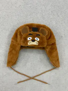 Freddie Bear Cartoon Plush Beanie Hat, Cute and Funny Fleece Ear Warmer, Unisex All-Season Warm Hat, Fun Gift for Kids and Adults