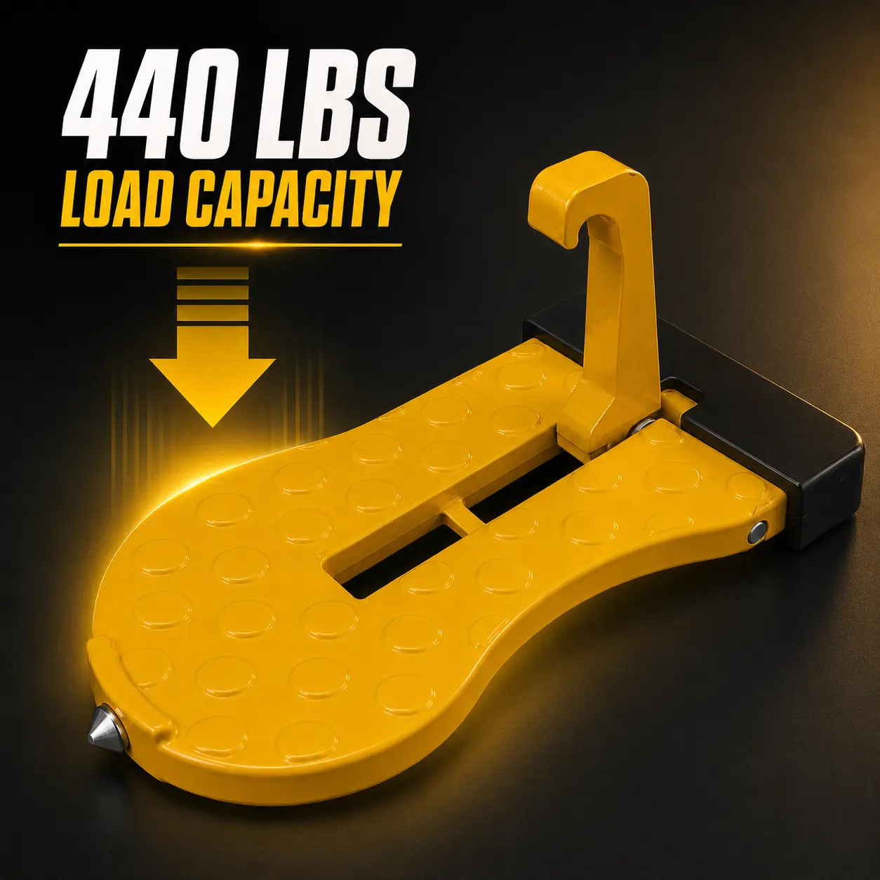 1-Count Adventure Gear Car Roof Step, Foldable Door Latch Step with Safety Hammer, Heavy Load Support Auto Accessory for SUV Truck Jeep