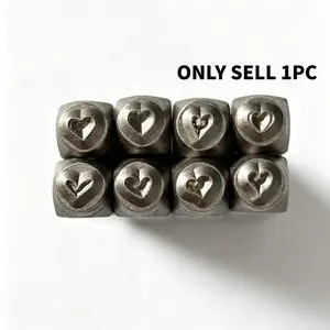 1 piece/metal design stamp, 9 types of heart series, jewelry metal stamp. High-hardness treatment and line design make it easier to leave marks on soft metals. Suitable making silver jewelry, gold jewelry, dog tags, etc