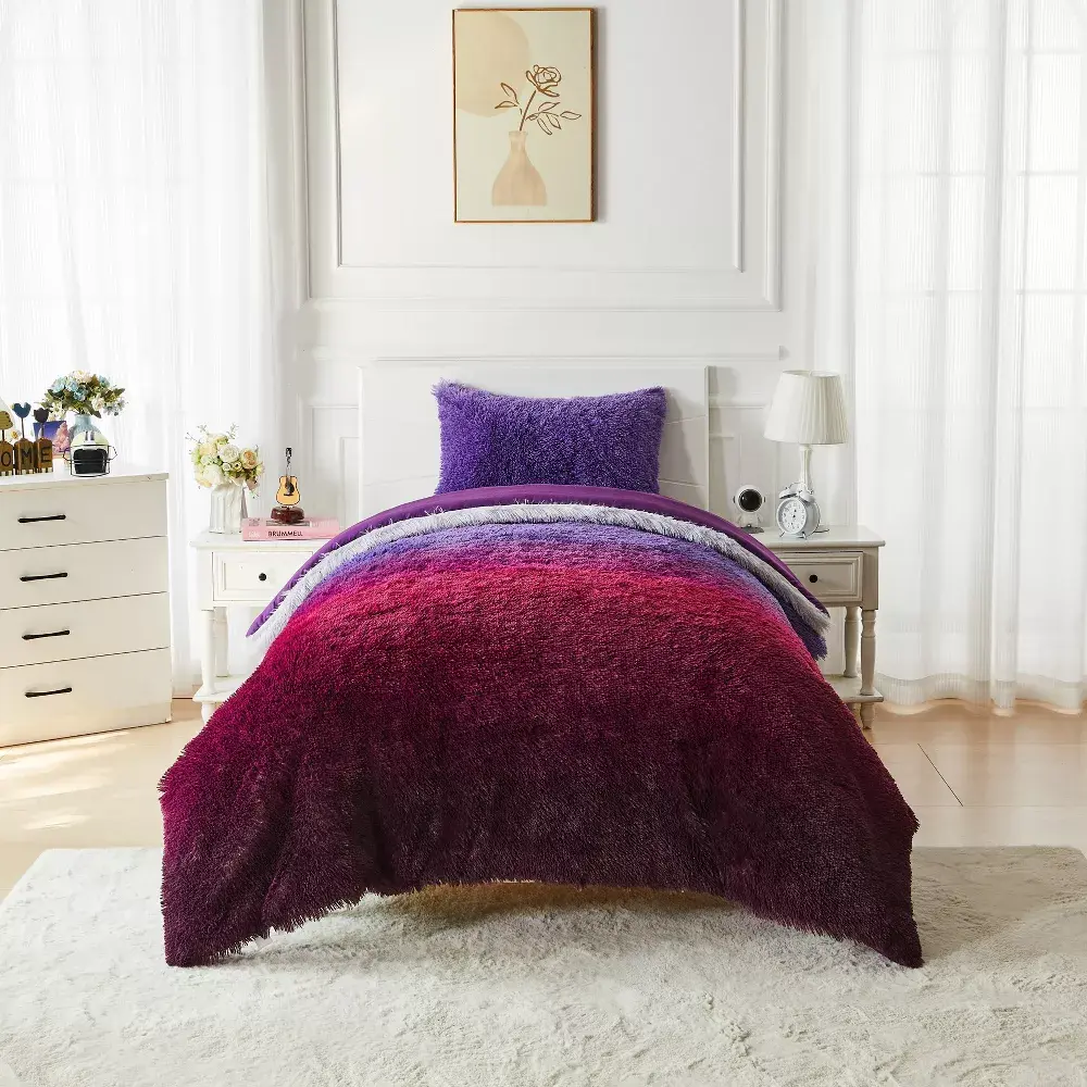 Celestial Garden Faux Fur Comforter