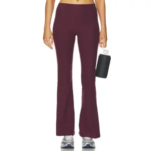 Beyond Yoga Spacedye Midrise Bootcut Pant in Midnight Burgundy Heather