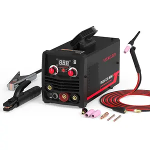 YesWelder FLUX-135MINI 135A 110V Gasless MIG Welder with Lift TIG Torch or Welding Wire | 3-in-1 Flux Core/Lift TIG/Stick Inverter Welding Machine with Synergic Control