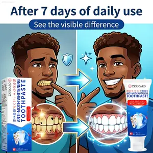 ANTI-MOTH WHITENING TOOTHPASTE, Advanced Cavity Protection & Enamel Repair Formula, Professional Teeth Whitening for a Brighter Smile, Fights Plaque & Bad Breath, Daily Oral Care for Healthy Gums, 2.11 fl.oz. Antibacterial Gentle Herbal Mint Radiant