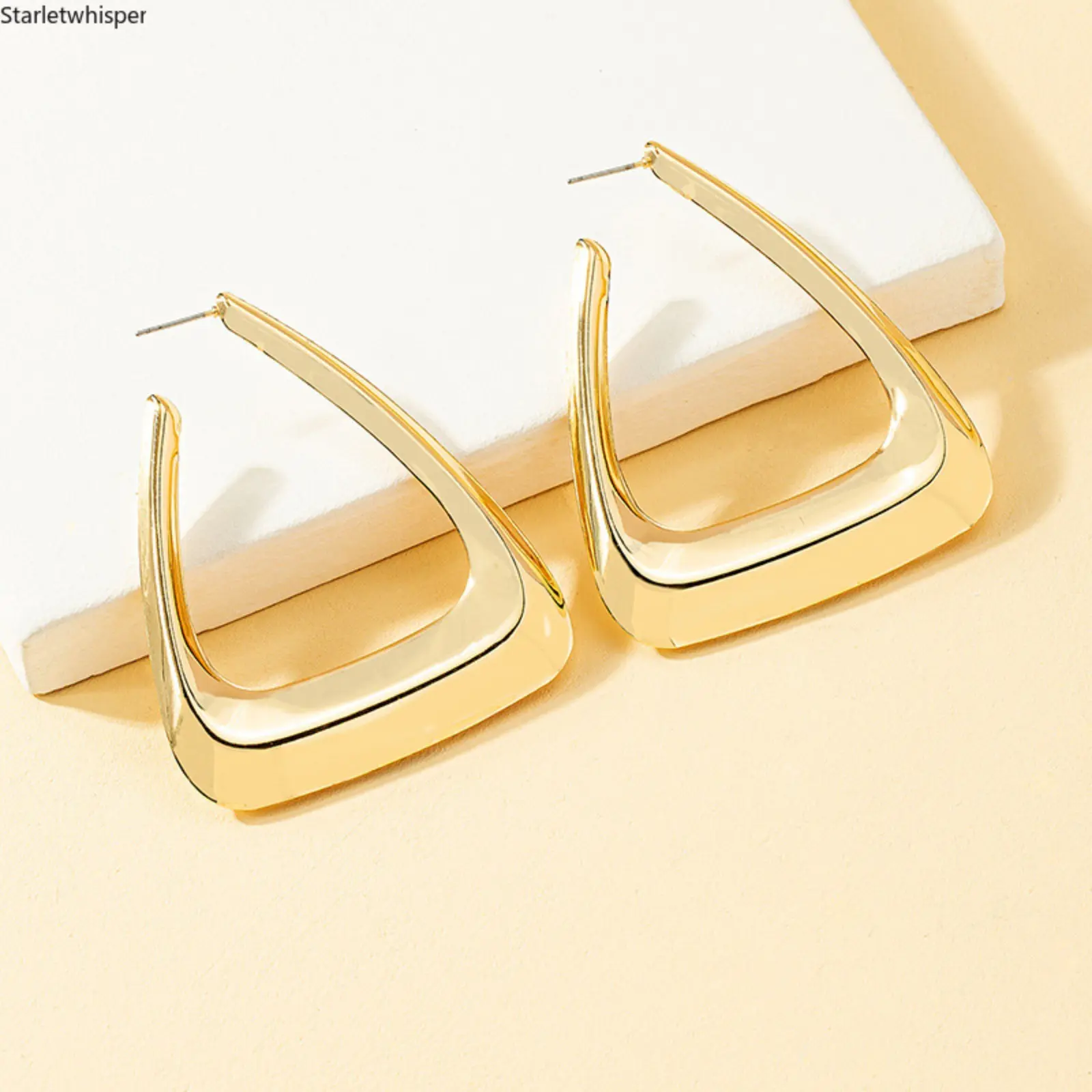 Trendy Open Triangle Earrings for Women, Minimalist INS Style, Modern Chic Statement Jewelry, Lightweight & All-Match Accessory for Daily, Parties & Street Style Outfits