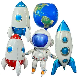 Astronaut & Rocket Ship Balloon Set – Outer Space Party Decor (5-Piece Set)
