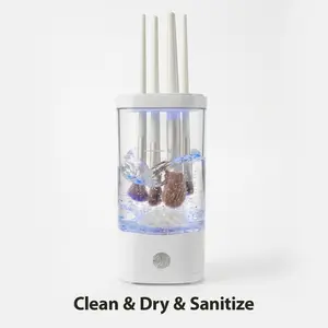 New 3-in-1 Electric Makeup Brush Cleaner & Dryer & Storage Machine - Automatic Spinner for All Size Brushes - USB Rechargeable