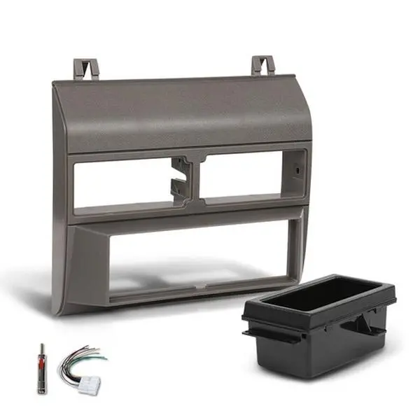 Fit For 1988-1994 Chevy GMC Trucks Grey Radio Dash Pocket Bezel Kit Mount Trim