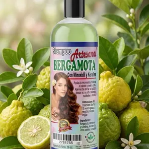 Artesanal Mexican Bergamota Shampoo with Minoxidil & Keratin (16 oz) – Haircare Thickening Shampoo, Cleanser, Conditioner, Hydrating Formula for Hair Growth & Volume Enhancement