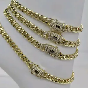 6mm Anklet Stainless Steel 14K Gold Plated with Beautiful Stone Details in the Clasp for Stylish Everyday Wear