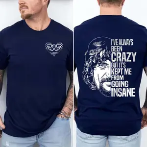 Waylon Jennings I've Always Been Crazy But It's Kept Me From Going Insane Unisex Heavy Cotton Tee Full Color For Men Women Outlaw Country Music Tshirt Casual Fabric