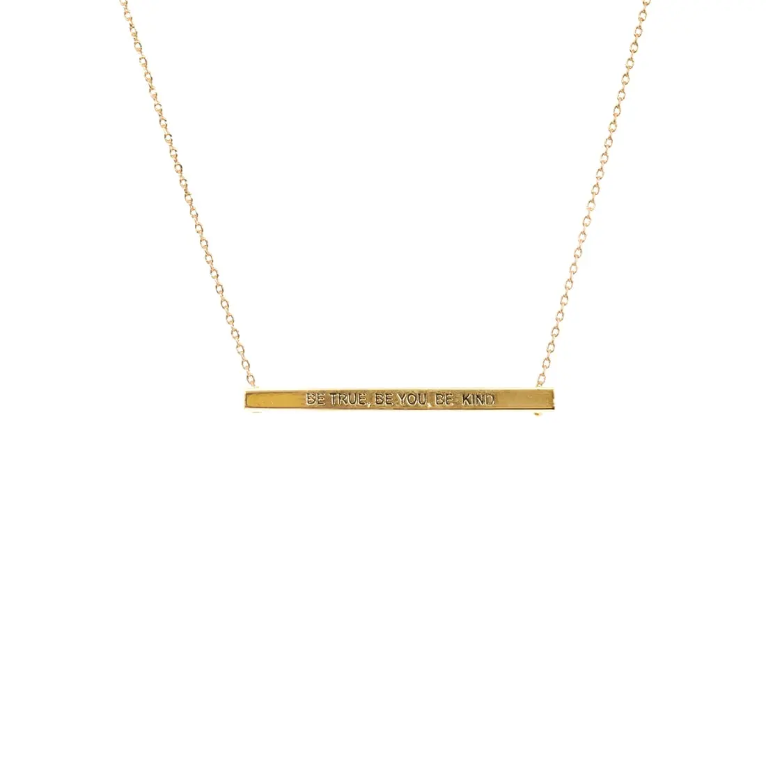Gold Be True Be You Be Kind Bar Necklace #EN1347-GD