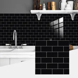 10pcs/20pcs/30pcs Wall Tile Pattern Self-Adhesive Thickened Tiles Stickers, Decorative Wall Sticker, Kitchen Decor, Home Renovation, Floor Decoration, Kitchen Bathroom Decoration, Waterproof Wall Sticker
