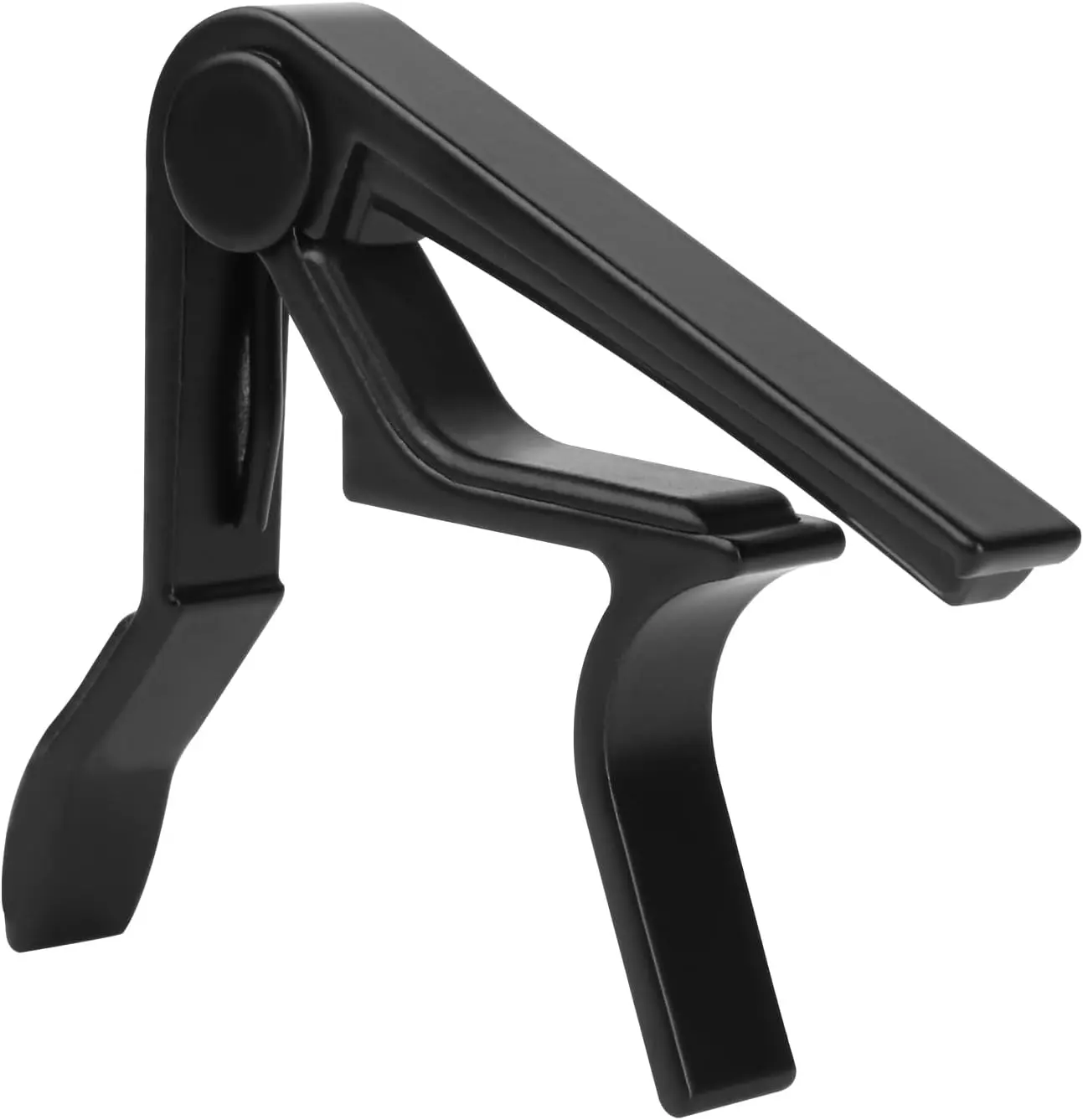 Premium Aluminum Guitar Capo Accessory - Easy to Clip Clamp Design, Enamel Finish, Black - For 6-String Acoustic Guitar, Electric, Ukulele, Bass