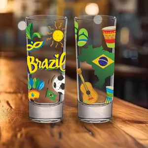 Brazil Tequila Shot Glasses, Personalized Shots Gifts, Shots Birthday Gift Drinkware Set