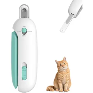 Cat Nail Clipper with Safety Guard & Nail Catcher, Adjustable Cat Nail Trimmer with Hidden Nail File, Cat Claw Clippers for Indoor Cats Kittens Small Pets (Blue)