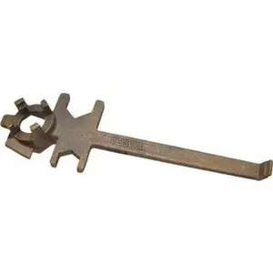Vestil 12" Bronze Drum Plug Wrench with Extended Handle, Long Reach, Compatible with All Industrial Metal and Plastic Drum Plugs, Model BNW-BX-W
